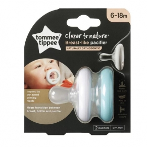 Tommee Tippee Breast-Like - Ортодонтични залъгалки 6-18м. (2 бр./оп.)